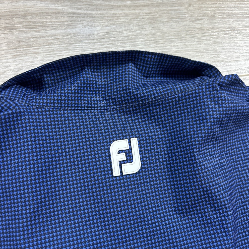 FootJoy DryJoys Hydrolite Large Golf Rain Jacket Blue Houndstooth Waterproof - Picture 7 of 13
